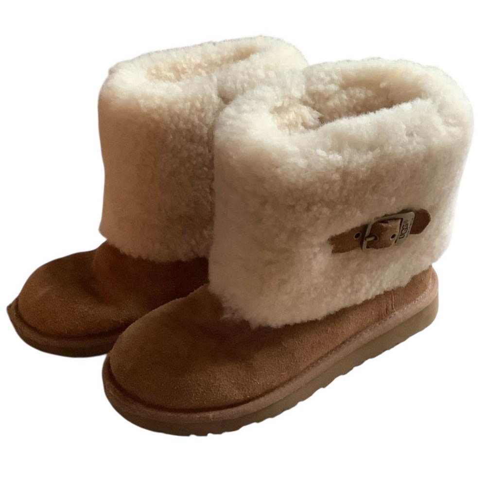 Used UGG Tan Shearling Buckle Boots
